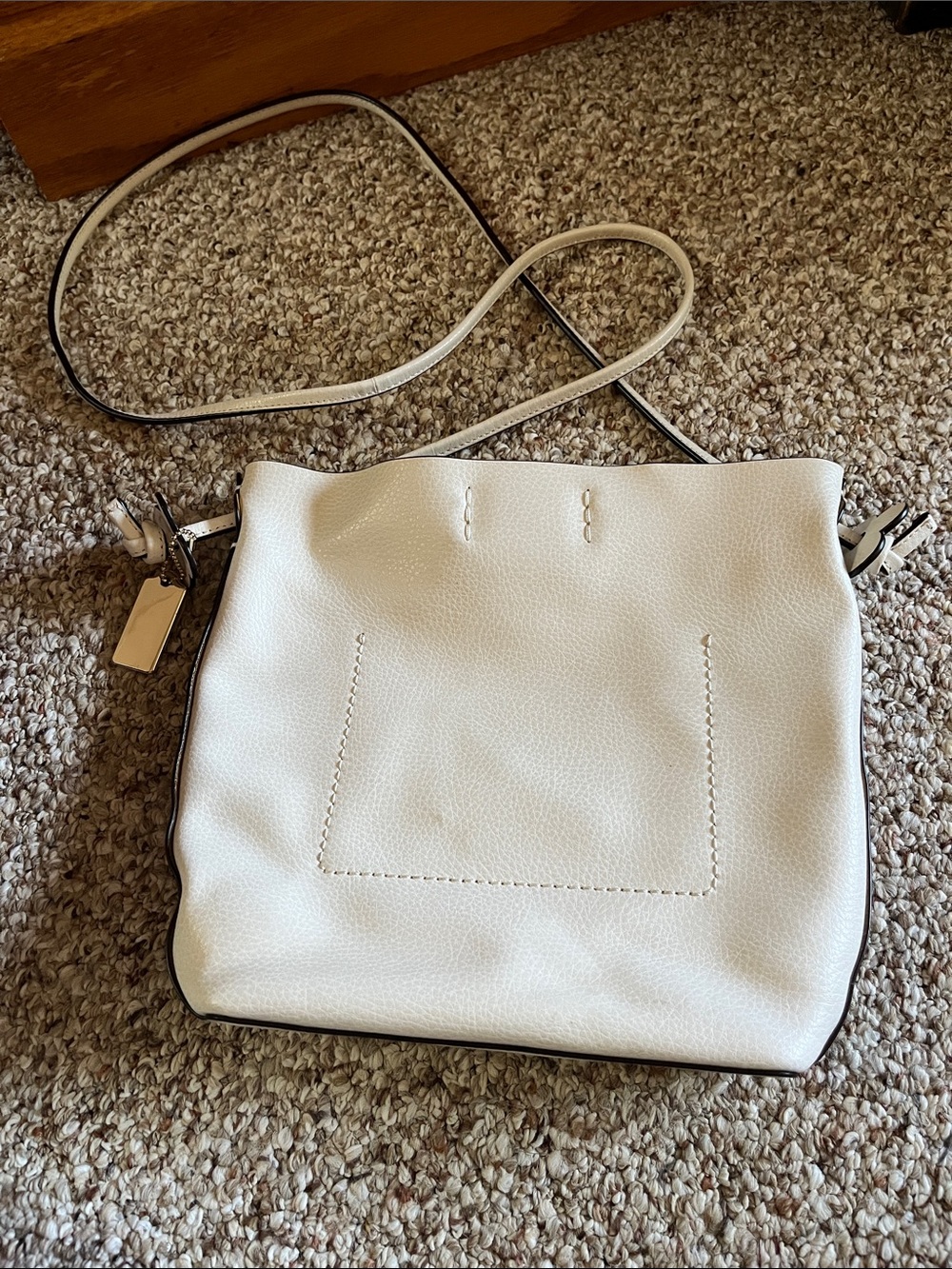 Coach Cream Pebbled Leather Bucket Shoulder Bag - Picture 2 of 7